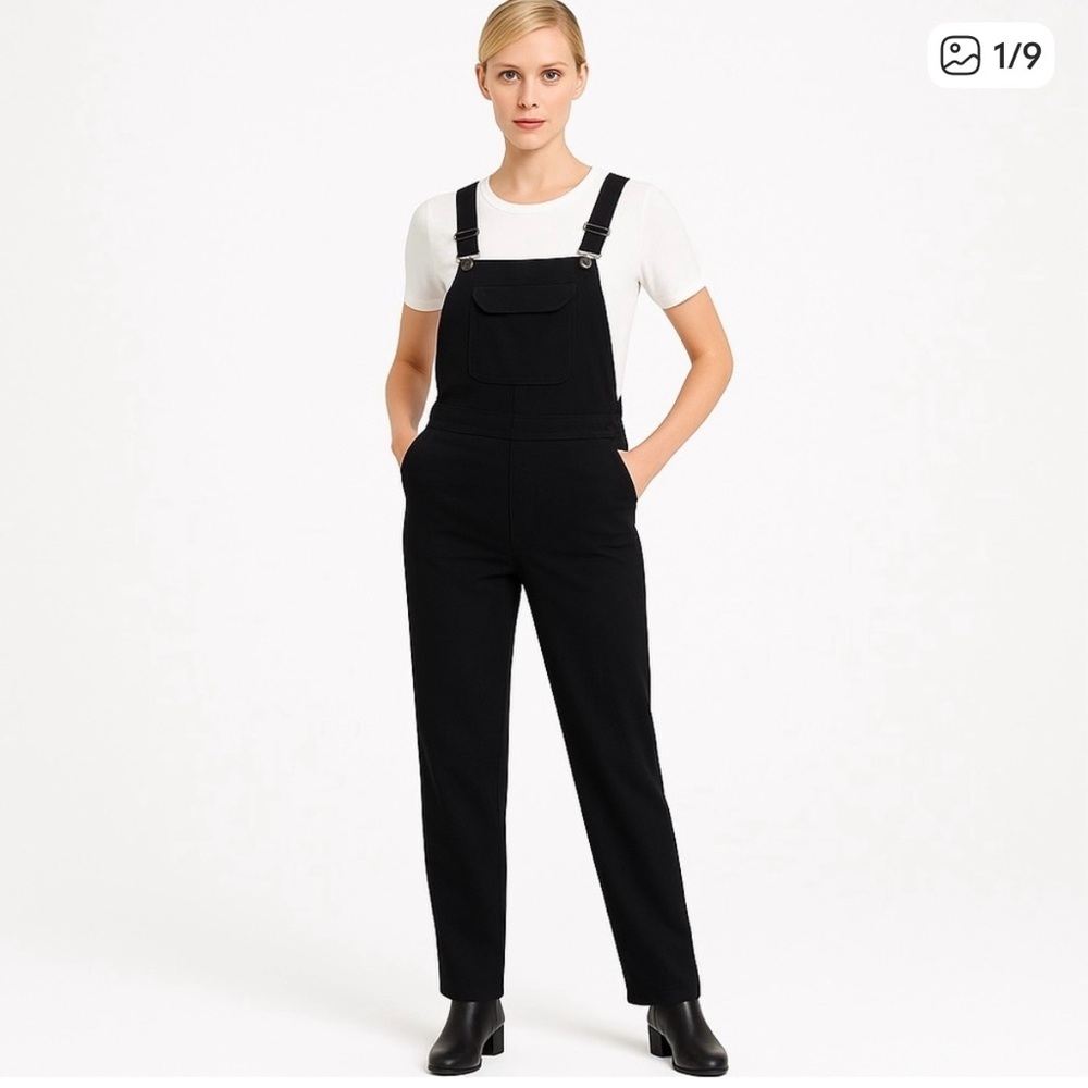 Garfield & Marks Vintage Black Ribbed Overalls Jumper XSP